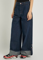 Damson Madder Wylie Turn-up Wide-leg Jeans Dark Blue