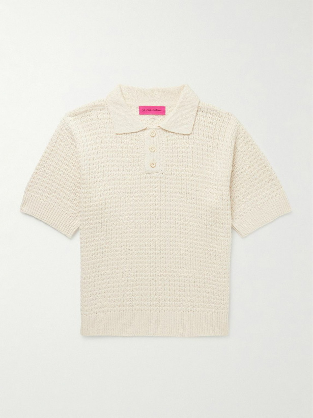 Photo: The Elder Statesman - Nora Lite Waffle-Knit Cotton Polo Shirt - Neutrals