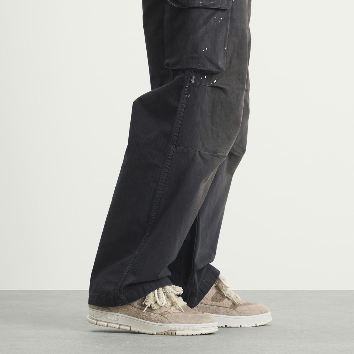 Axel Arigato Men's Area Lo Label Sneaker in Dark Taupe/Taupe
