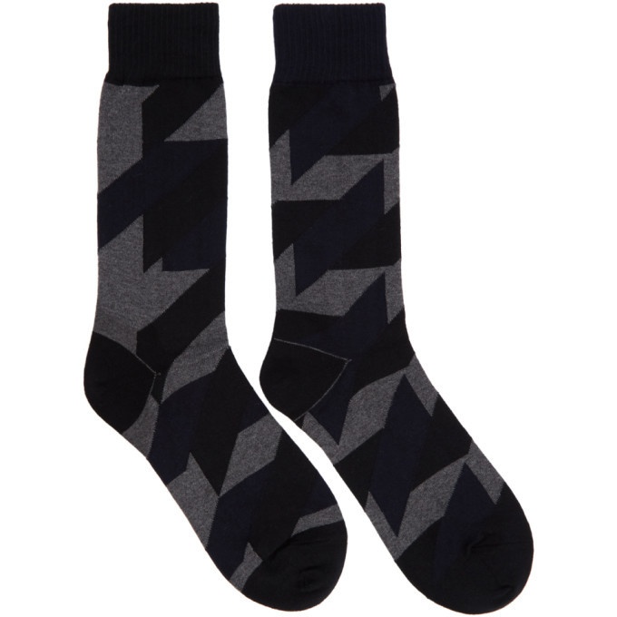 Photo: Sacai Black and Grey Glencheck Socks