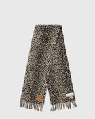 Ganni Double Face Wool Knit Scarf black/beige Women