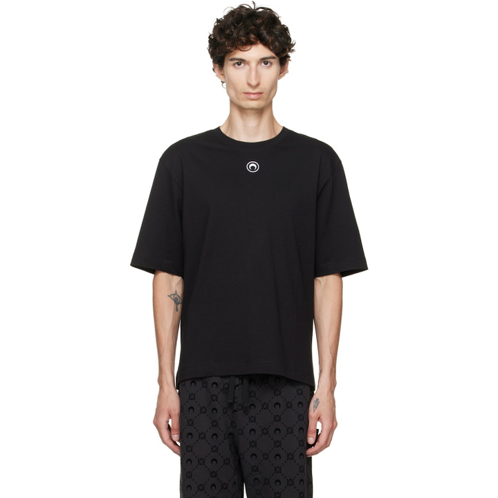 Photo: Marine Serre Black Moon Logo Jersey Loose Fit T-shirt