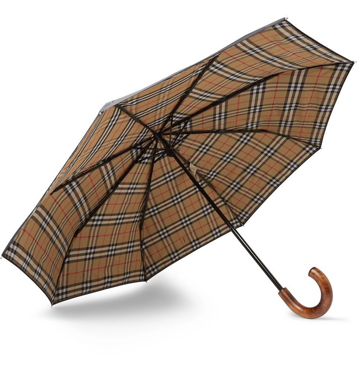 Photo: Burberry - Maple Wood-Handle Telescopic Umbrella - Men - Black