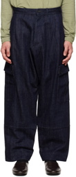 Jan-Jan Van Essche Blue O-Project Drawstreing Cargo Pants