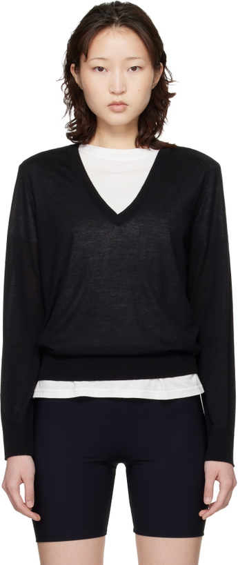 Photo: Loulou de Saison Black Julio LDS Fluid Cashmere Sweater