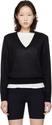Loulou de Saison Black Julio LDS Fluid Cashmere Sweater