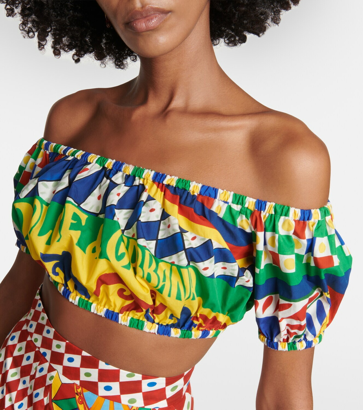 Dolce&Gabbana Printed cotton crop top