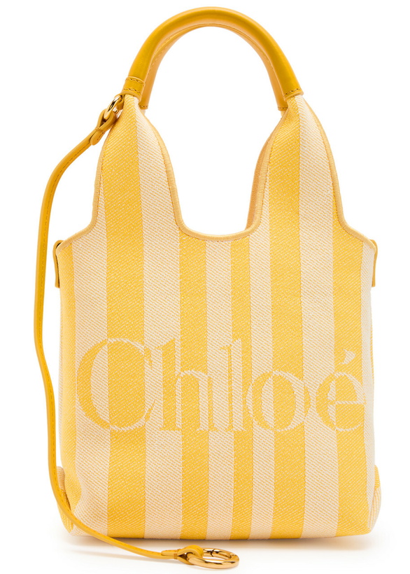 Photo: Chloe Stripy Logo-jacquard Canvas Tote bag - Yellow - One Size