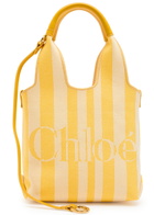 Chloe Stripy Logo-jacquard Canvas Tote bag - Yellow - One Size