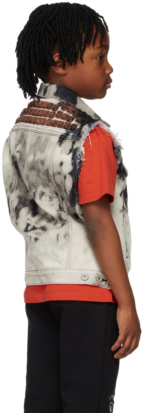 Doublet Kids Black & Grey Denim Recycle Punk Vest Doublet