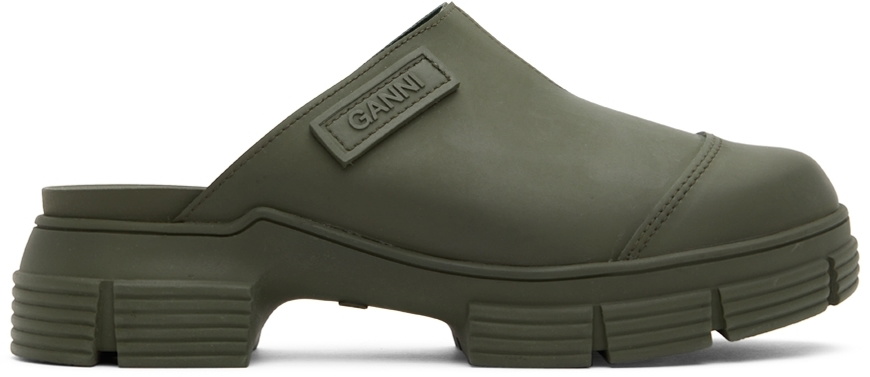 GANNI Khaki City Slippers