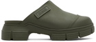 GANNI Khaki City Slippers