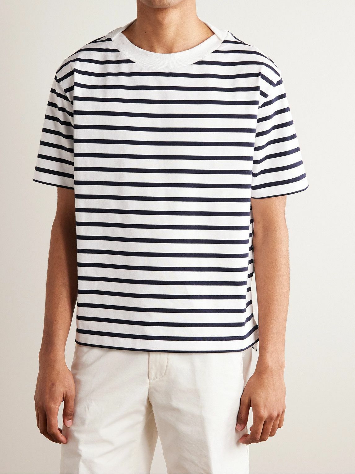 Loro Piana - Striped Cotton-Jersey T-Shirt - Blue Loro Piana