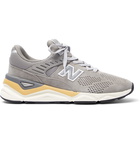 New Balance - X90 Mesh-Trimmed Suede Sneakers - Men - Gray