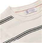 Brunello Cucinelli - Striped Cotton T-Shirt - Neutrals