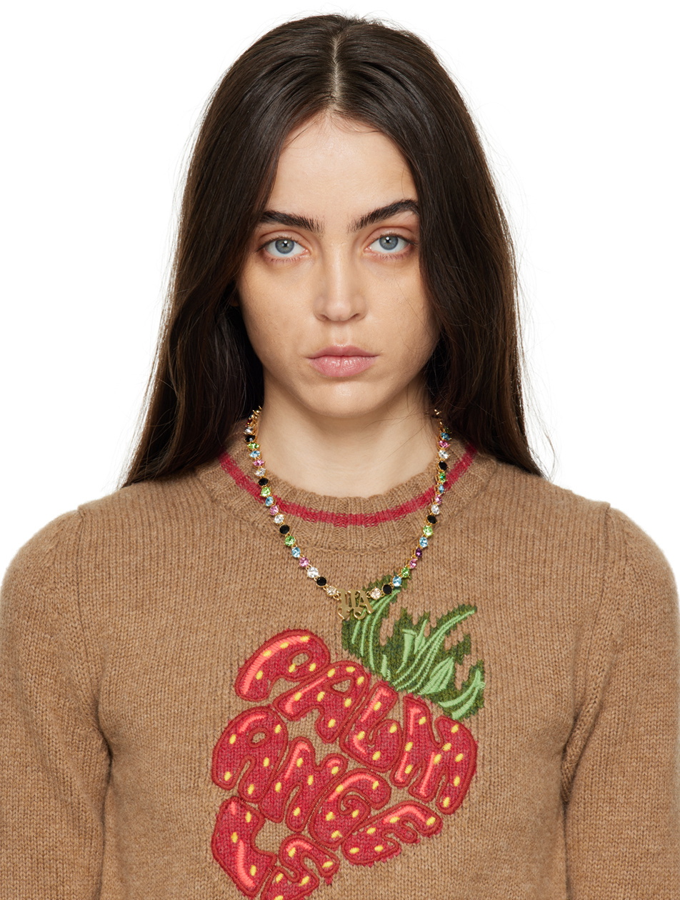 アクセサリー Palm Angels PA CHAIN NECKLACE GOLD Palm Angels Gold 'PA' Necklace Palm Angels