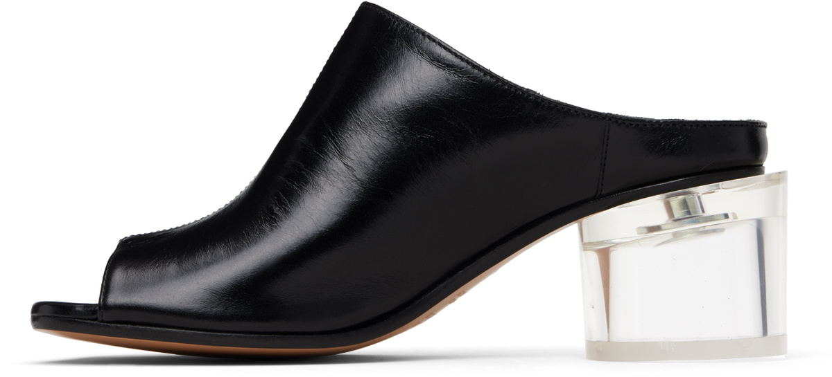 MM6 Maison Margiela Black Anatomic Heeled Mule Sandals