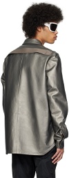 Rick Owens Silver Lido Leather Jacket