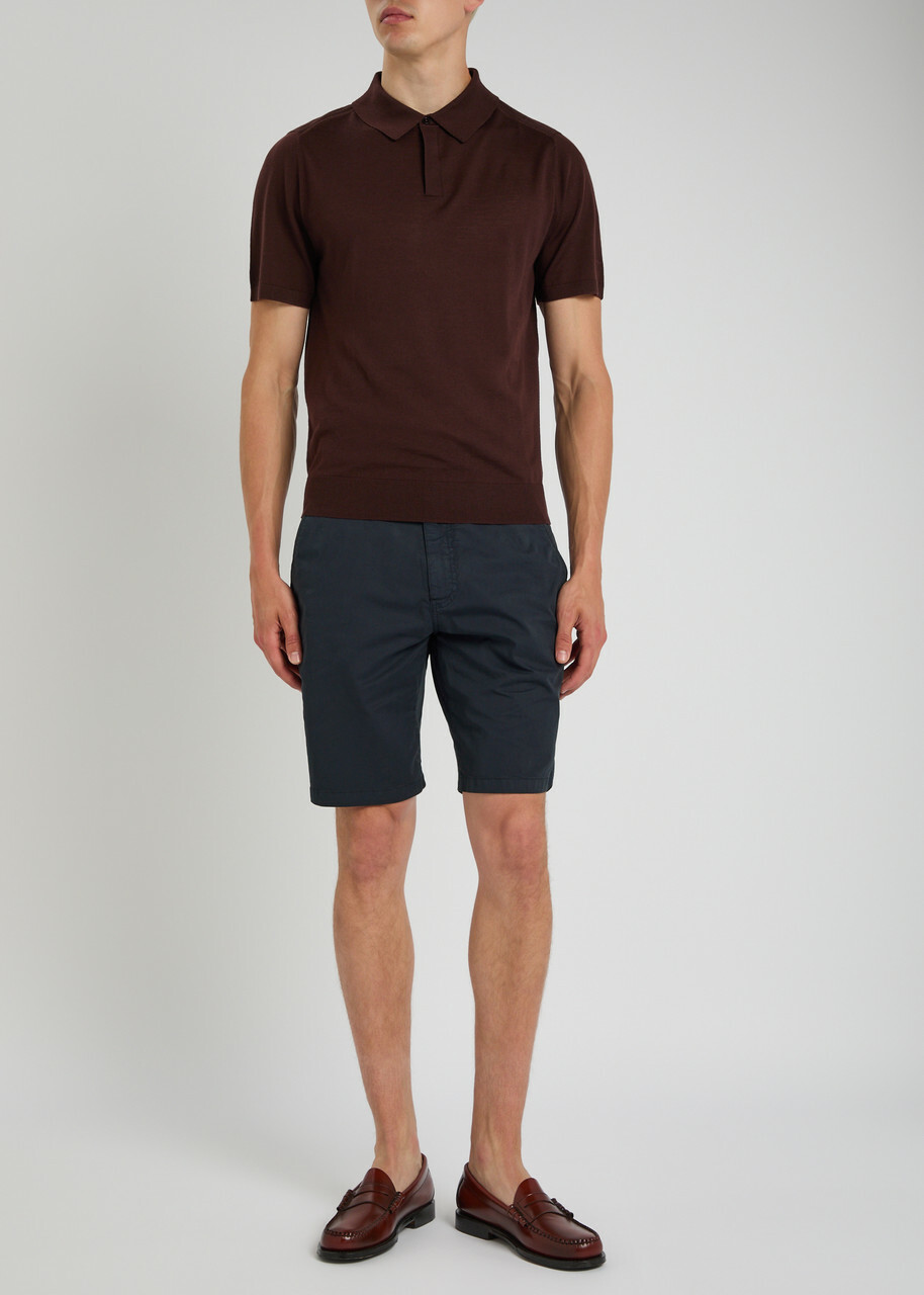 PS Paul Smith Stretch-cotton Chino Shorts Navy
