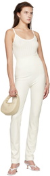 LESET Off-White Scalloped Tank Top