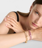 Shay Jewelry Diamond Pave Scales Stretch 18kt rose gold bracelet with ruby and diamond
