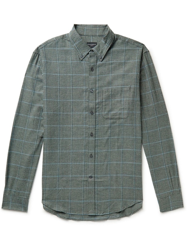 Photo: Club Monaco - Button-Down Collar Checked Cotton-Flannel Shirt - Green