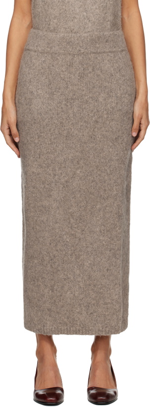 Photo: Lauren Manoogian Taupe Loft Pencil Midi Skirt