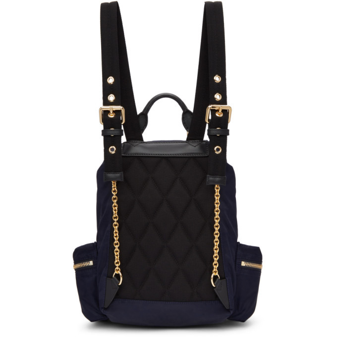 Burberry Navy Medium Nylon Rucksack Burberry display picture 2