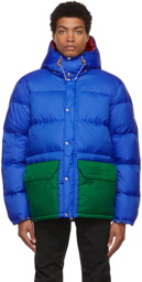 The North Face Blue & Green Down Colorblock Sierra Jacket