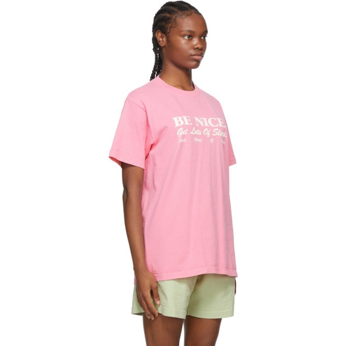 Sporty and Rich Pink Be Nice T-Shirt Rich