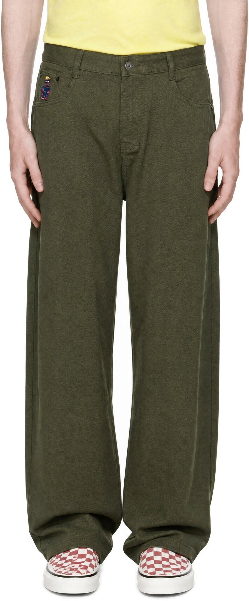 KidSuper Khaki Dove Printed Barrel Jeans