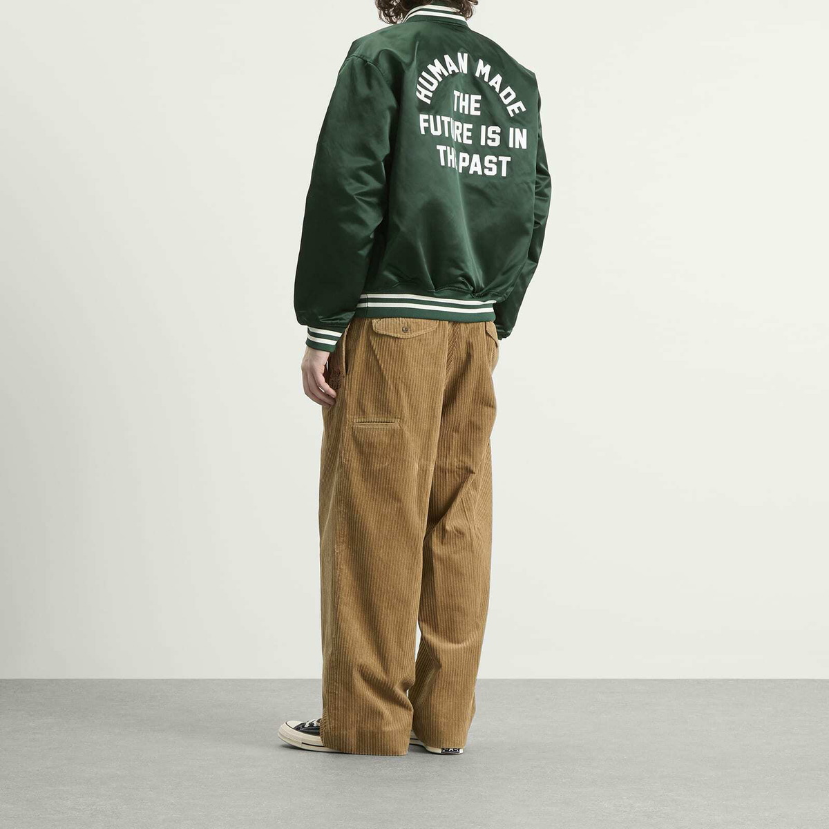 Human Made Men's Nylon Stadium Jacket in Green Human Made