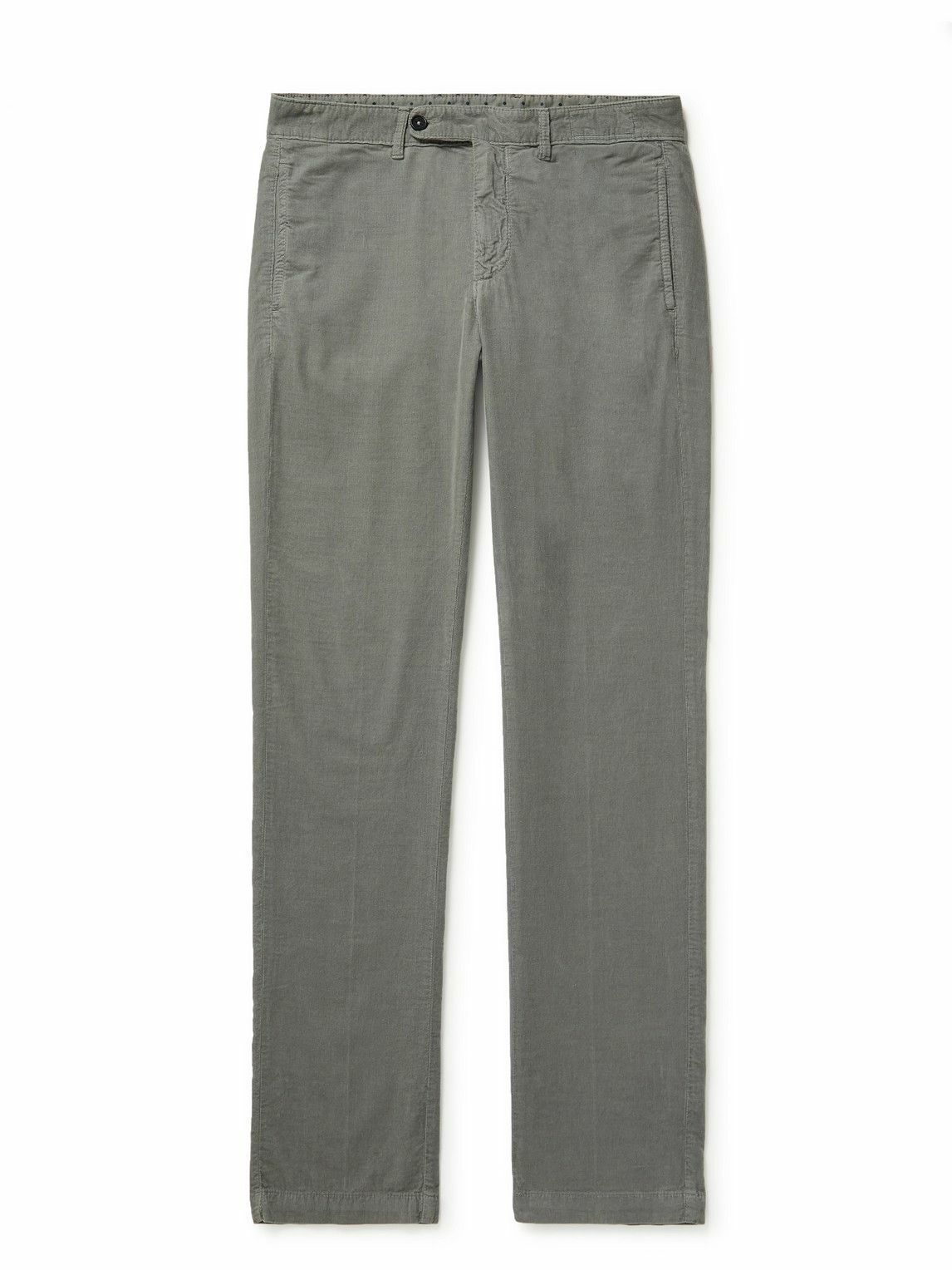 Massimo Alba Straight Leg Cotton Corduroy Trousers Gray Massimo Alba 8645