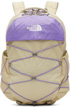 The North Face Beige & Purple Borealis Backpack