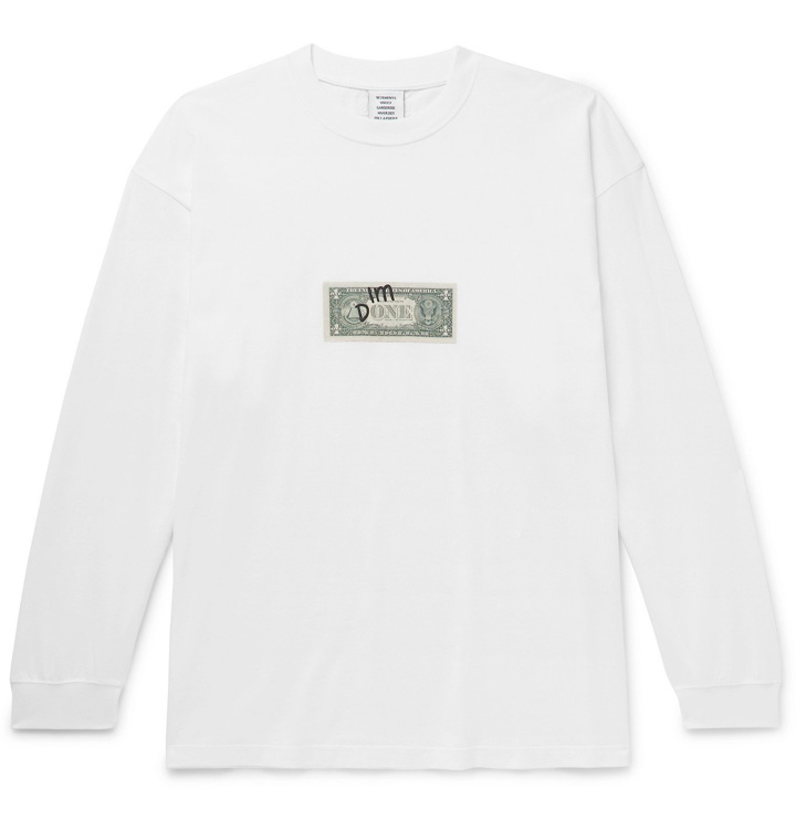 Photo: Vetements - Printed Cotton-Jersey T-Shirt - White