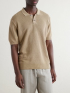 Sunspel - Honeycomb-Knit Linen and Silk-Blend Polo Shirt - Neutrals