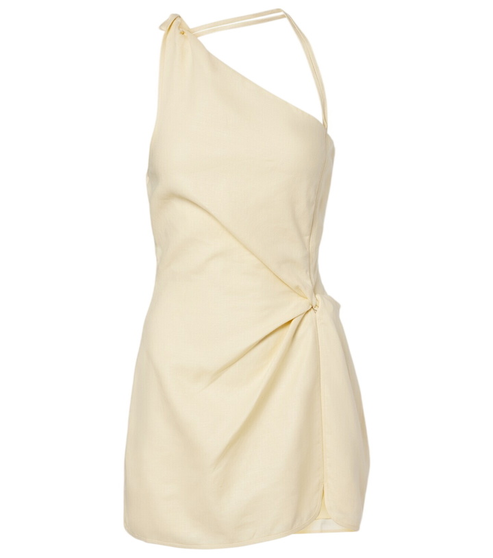 Photo: SIR Gathered halterneck linen minidress