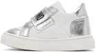 Moschino Baby White & Silver Teddy Velcro Sneakers