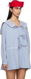 Bode Blue Club Stripe Sailor Coat
