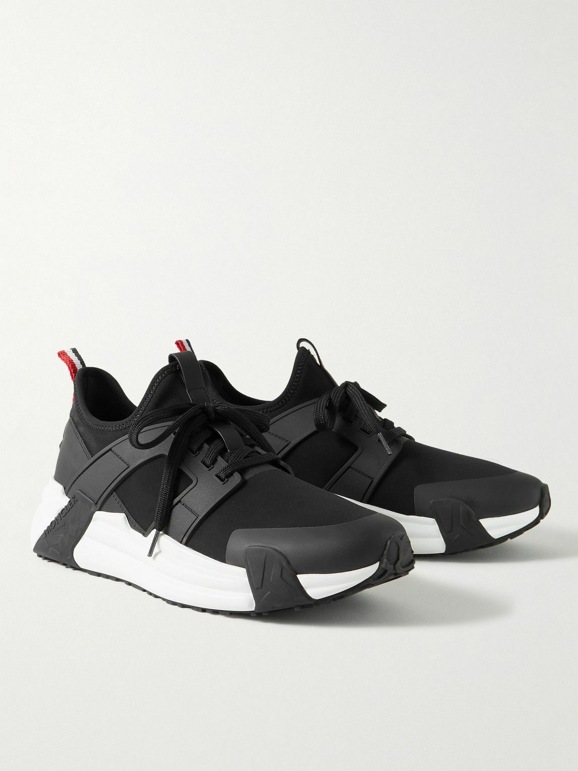 Moncler - Lunarove Rubber and Leather-Trimmed Neoprene Sneakers - Black