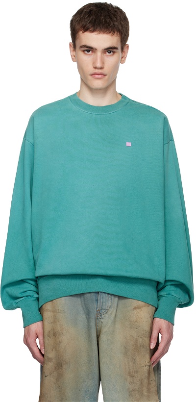 Photo: Acne Studios Green Relaxed-Fit Sweatshirt