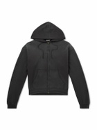 Auralee - Product Dyed Pima Cotton Zip-Up Hoodie - Black