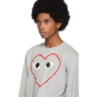 Comme des Garcons Play Grey Big Heart Long Sleeve T-Shirt