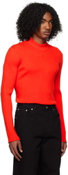 Courrèges Red Embroidered Turtleneck