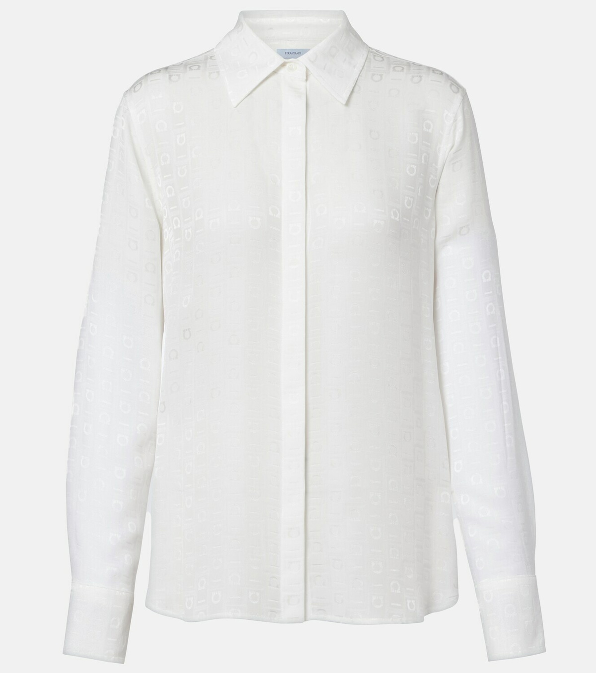 Ferragamo Gancini silk crêpe shirt