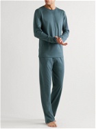 Sunspel - Lounge Cotton and Modal-Blend Jersey Pyjama Trousers - Blue