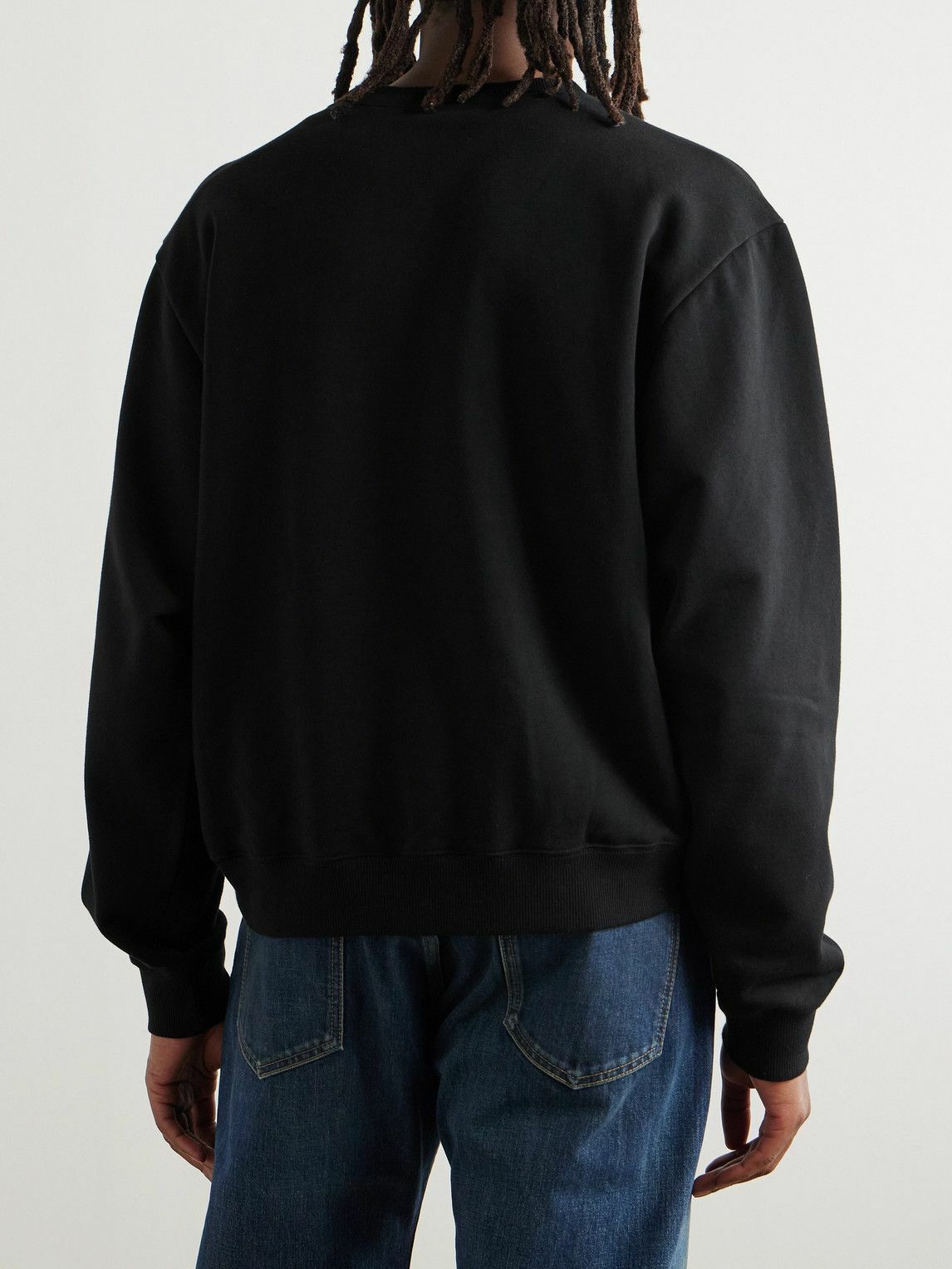 CELINE - Logo-Print Cotton-Jersey Sweatshirt - Black
