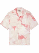 Zegna - Convertible-Collar Printed Linen and Cotton-Blend Shirt - Pink