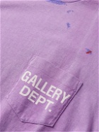 Gallery Dept. - Logo-Print Paint-Splattered Cotton-Jersey T-Shirt - Purple