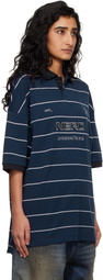 VETEMENTS Navy 'Nerd' Football Polo